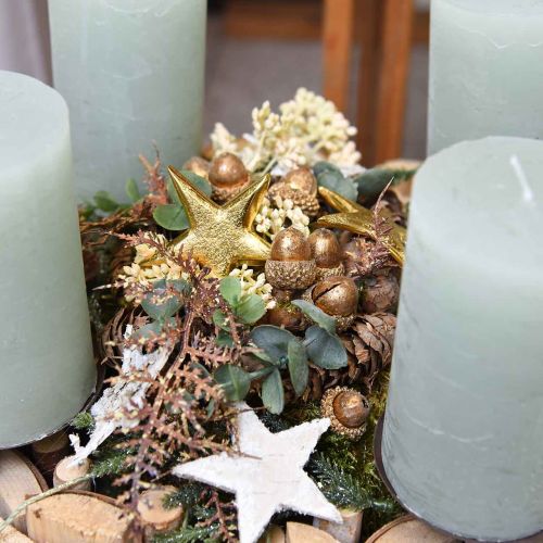 Floristik24 Arany fém csillagok 7,8×7,4cm/6,4×6,2cm 8 db