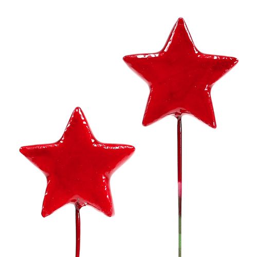 Csillagok dróton díszítő 5cm piros 48db