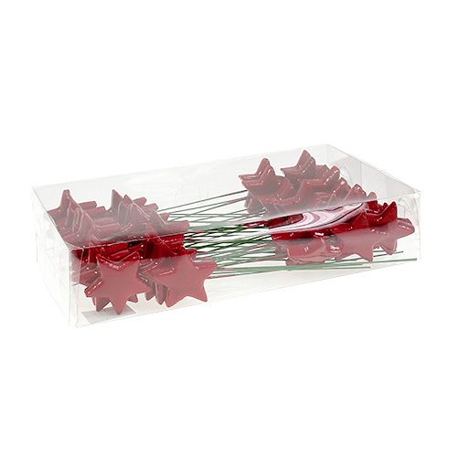 Floristik24 Csillagok drótra díszítéshez 5cm piros 48 db