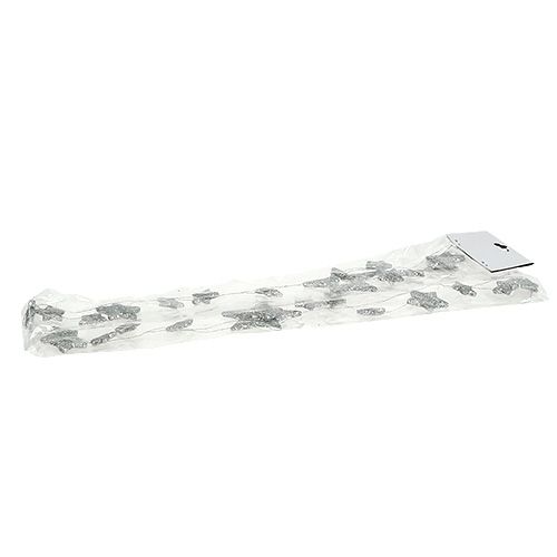 Floristik24 Csillagfüzér 110cm ezüst csillámmal