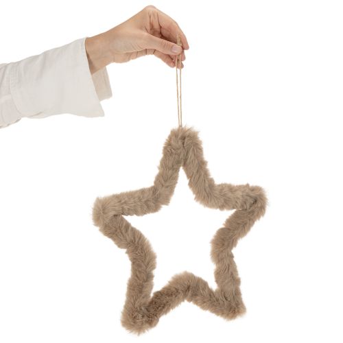Dekoratív, csillag alakú műszőrme dekoráció akasztásra, 30 cm, 3 darab | Floristik24.hu