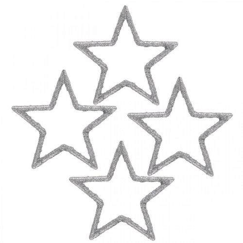 tételeket Szórt dekoráció Karácsonyi csillagok ezüst csillogás Ø4cm 120db
