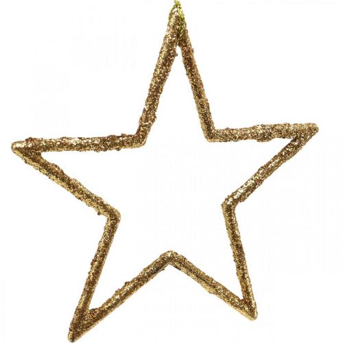 tételeket Csillogó csillagok, adventi díszek, akasztható csillagdíszek, karácsonyi díszek arany 11,5 × 12cm 12db