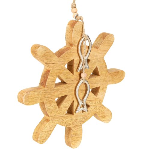 tételeket Kormánykerék fa dekoráció Natural Fish Silver Függő Ø21,5cm