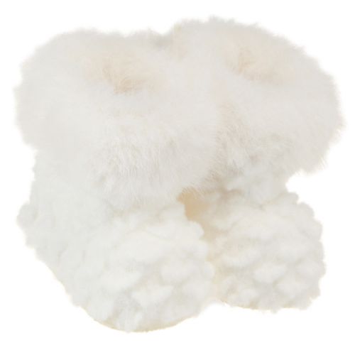 Csizma szőrme csizmával karácsonyfadísz fehér 7cm 2db