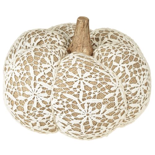 Floristik24 Textil tök dekoráció juta csipke fehér/bézs vintage dekoráció Ø18cm