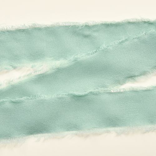 tételeket Textil szalag, dekoratív szalag rojtokkal, zsályazöld, 40mm, 15m