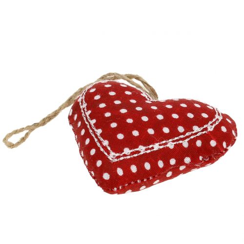 Floristik24 Szövet szív mix akasztható piros, fehér, natúr 6cm 6db