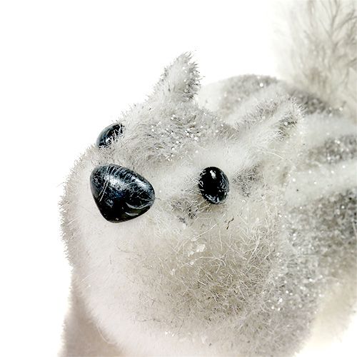 Floristik24 Mókus 21x14cm szürke-fehér csillámmal