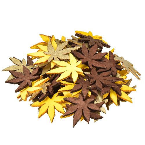 tételeket Szórványos díszítő levelek sárga, barna, platina válogatott 4cm 72 db