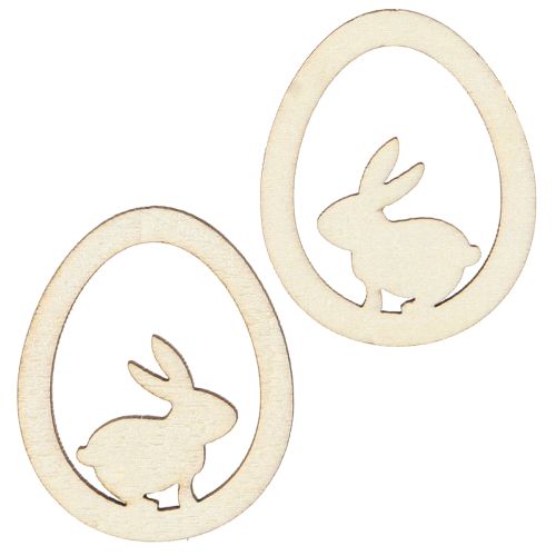 tételeket Húsvéti díszek kézművesekhez, nyuszi tojás, natúr fa, 4 cm, 72 db