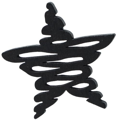 tételeket Szórványdísz fekete csillagok Karácsonyfa Ø4cm 72 db