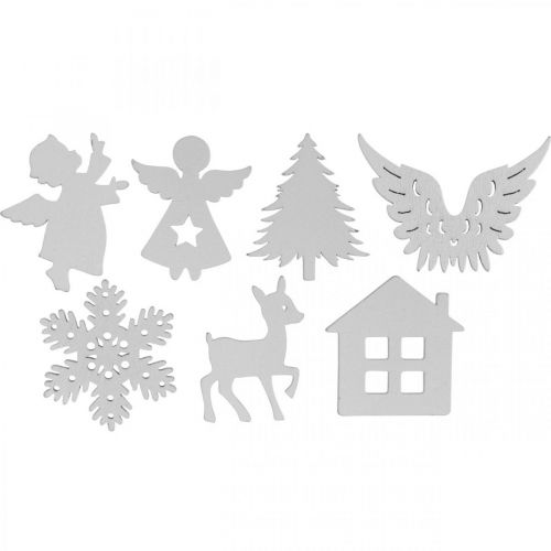 Floristik24 Szórványdísz karácsonyi fa keverék fehér 4cm 72 db