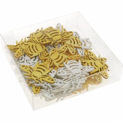 Floristik24 Szórvány díszítő méhecske, tavaszi, fa méhek kézművesekhez, asztaldísz 48 db