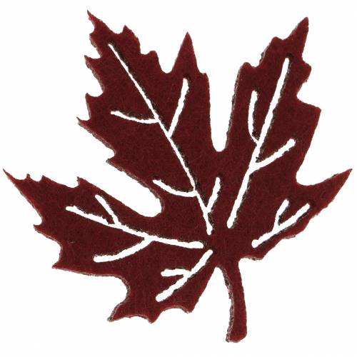 Floristik24 Szórványos dekoráció őszi levelek nemez Bordeaux/krém/zöld 72 db