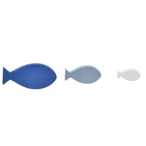 Szórványdísz fa dekoráció hal kék fehér tengeri 3-8cm 24db