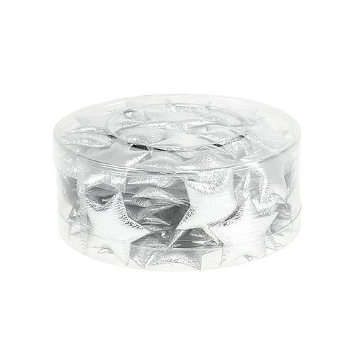 Floristik24 Szórt szövet csillagok ezüst 3cm 100db