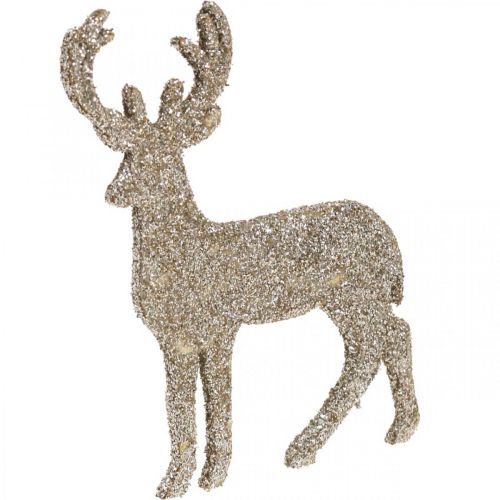 tételeket Szórványdísz Karácsonyi szarvas dekoráció arany glitter 6×8cm 24db