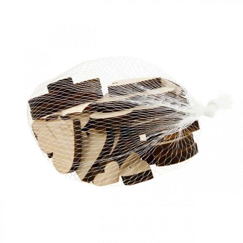 Floristik24 Fa szívek szórt dekoráció szív natúr barna asztaldísz 29 db