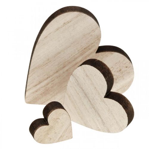 tételeket Fából készült szívek szórt dekoráció szív természet barna asztaldísz 29St