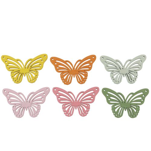 tételeket Shaker fa pillangó színes permetező dekoráció 4,5×3cm 48db