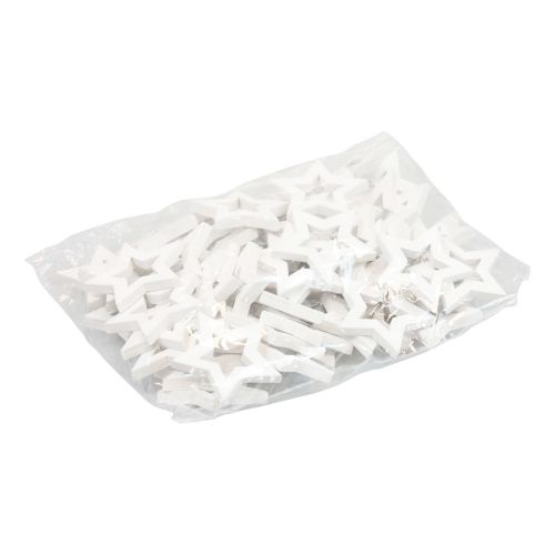 Floristik24 Szórt dekoráció Karácsonyi csillagok fehér fa csillagok Ø4cm 54db