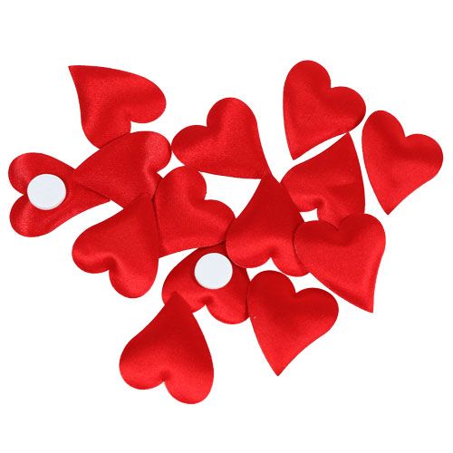 Floristik24 Dekoratív szívek ragasztóponttal piros 3cm 100db
