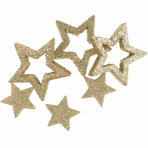 Floristik24 Szórt csillagok arany glitter 48db