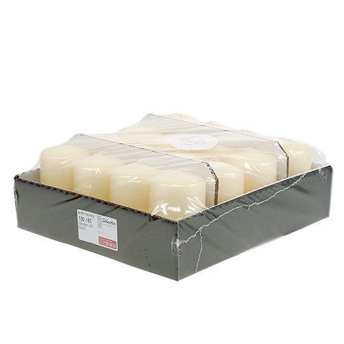 Floristik24 Pillér gyertya 100/60 krém 16 db