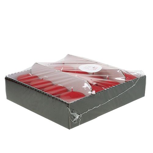 Floristik24 Oszlopos gyertya 100/60 piros 16 db