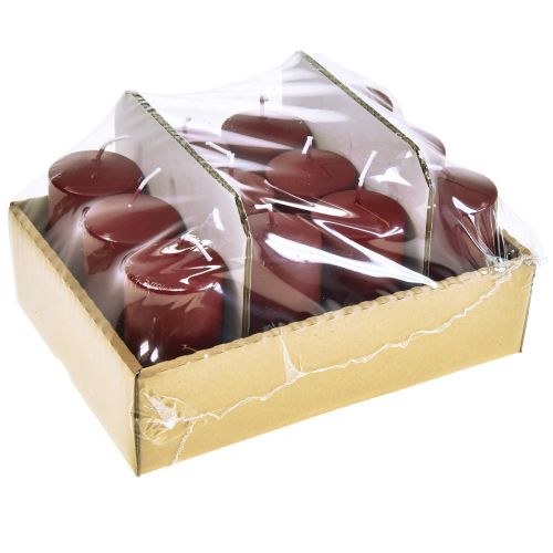 Floristik24 Oszlopgyertyák piros gyertyák M100mm Ø50mm régi piros 12 db