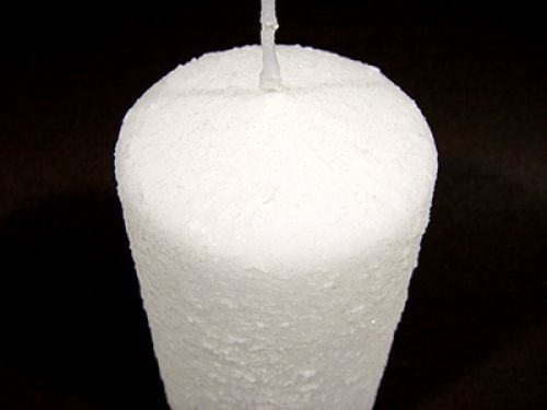 Floristik24 Érdes felületű matt fehér oszlopos gyertya