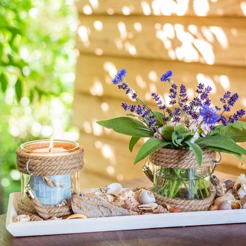 Floristik24 Oszlopgyertyák Rustic 80/65 világoskék gyertya dekoráció 2db