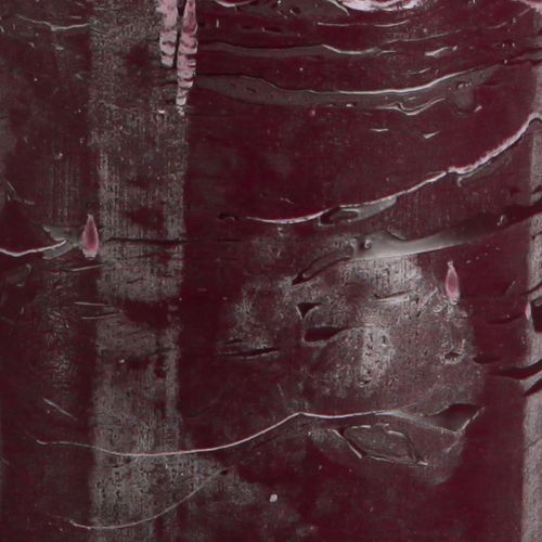 tételeket Bordó piros oszlopgyertyák, 70x100 mm, 4 darabos készlet, egyszínű, rusztikus, hosszú égési idő