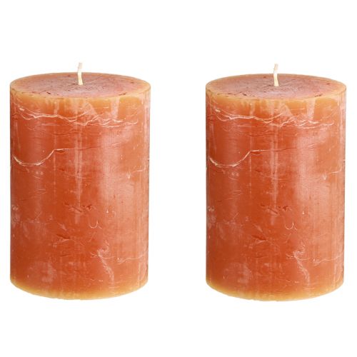 tételeket Sötétnarancssárga Naplemente Oszlopgyertyák 85x120mm, 2 db, Átfestve, Dekoráció és Meghittség