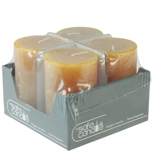 tételeket Sárga rusztikus adventi gyertyák 70/110mm 4db - Egyszínű oszlopgyertyák hangulatos karácsonyi dekorációkhoz