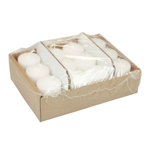 Floristik24 Oszlopgyertyák fehér gyertyák M70mm Ø50mm 12 db