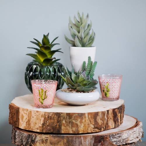 Floristik24 Zamatos cserépben 17 cm zöld