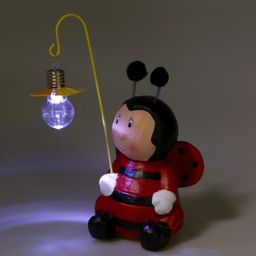 Floristik24 Dekoratív figura katicabogár világítással, magassága 20 cm