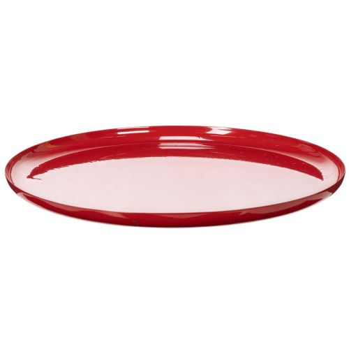 Dekoratív tálca, piros, minimalista dizájn, 27 cm