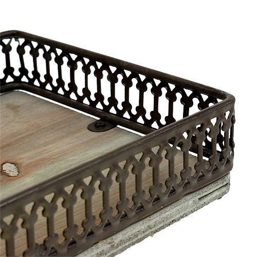 Floristik24 Tálca négyzet 36cm x 13cm H4cm natúr 1db