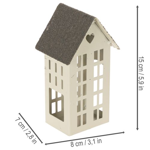 Világítóház szett fémből, három ház tálcán, 35 cm, 1 szett | Floristik24.hu