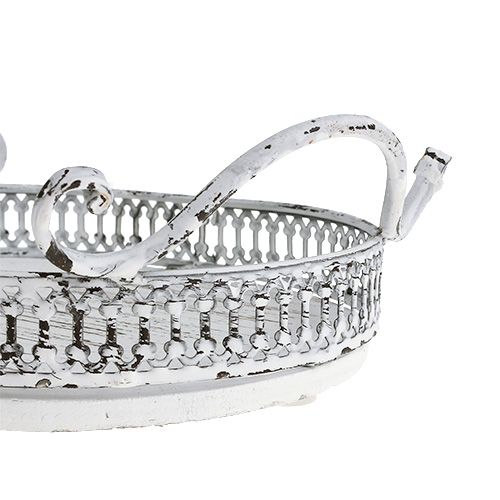 tételeket Tálca ovális fogantyúkkal 23cm x 17,5cm H7,5cm fehér