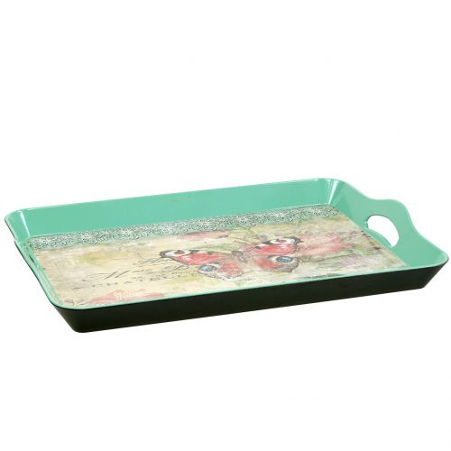 Floristik24 Tálca vintage pillangó 44x30cm