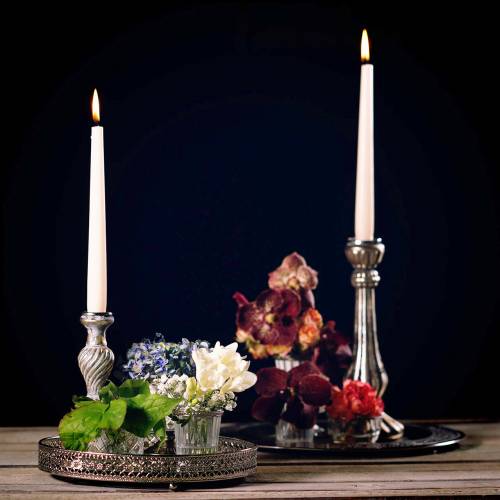 Floristik24 Tálca tükörüveg ezüst Ø25cm