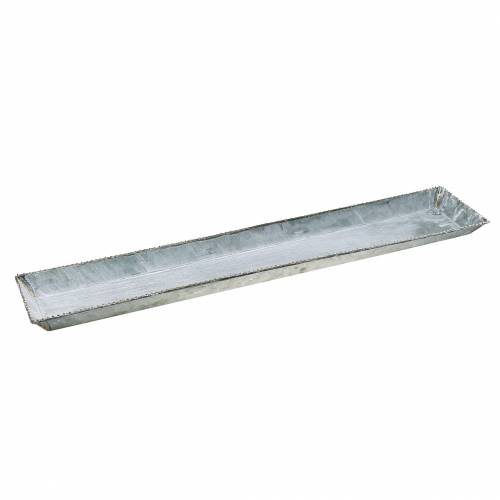 Floristik24 Dekoratív tálca, mosott fehér, cink 80 × 15cm