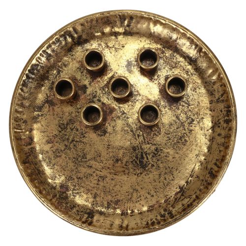 Floristik24 Gyertyatartó fém vintage arany pálcika gyertyatartó Ø30cm