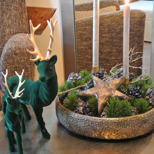 Floristik24 Keleti fémtál, díszedény ültetéshez Arany, antik megjelenés Ø49 / 38cm, 2db-os készlet