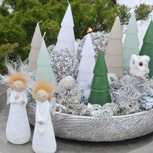 Floristik24 Dekoratív tál ezüst kerek antik megjelenésű fém Ø50/38cm 2 db-os készlet