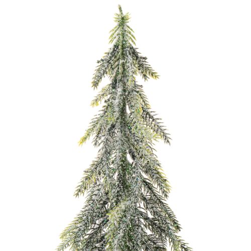Műfenyő, jeges felülettel, fa talppal, téli dekorációval, 60cm | Floristik24.hu